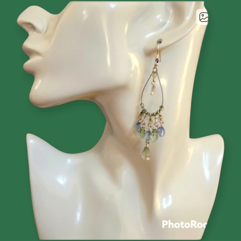 3/$30 HANDMADE 90s Teardrop Chandalier Dangle Hook Great Gatsby Earrings